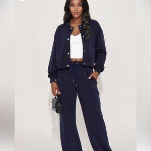 New Fashion Nova The Pace Scuba Pant Set - Outfit Navy 1X